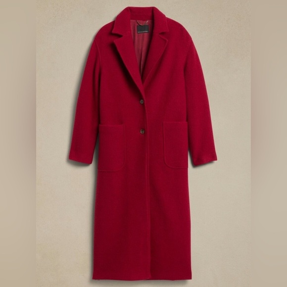 FINAL MARKDOWN! Banana Republic Red Martina Wool Bouclé Coat - Multiple Sizes🔹 - Picture 7 of 16